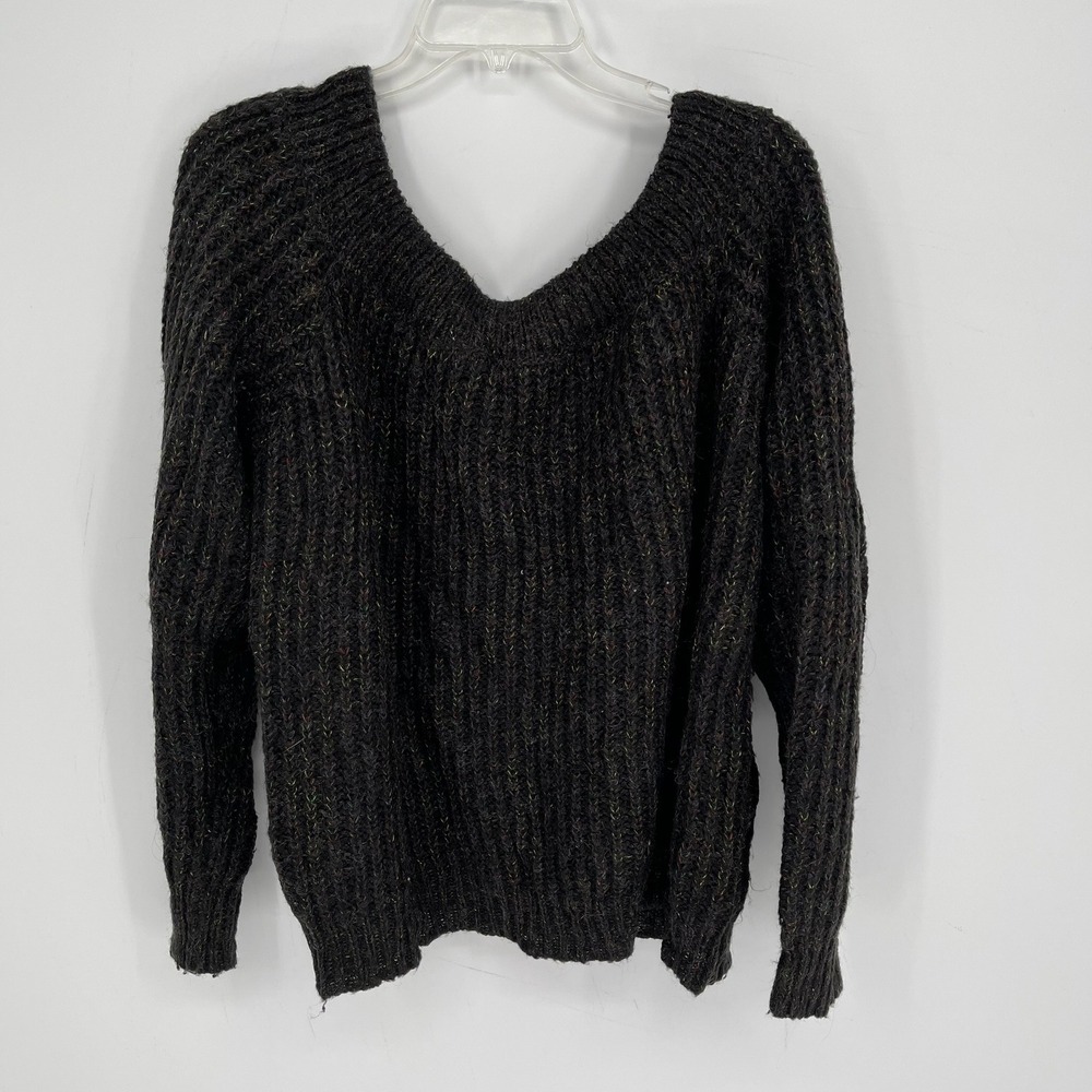 Forever 21+ Women's Black Multi Marled Knit V-Neck‎ Oversized Sweater Size 3X